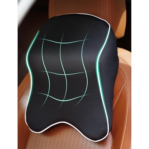 Sanateq Car Neck/Head Rest Pillow Memory Foam Pillow